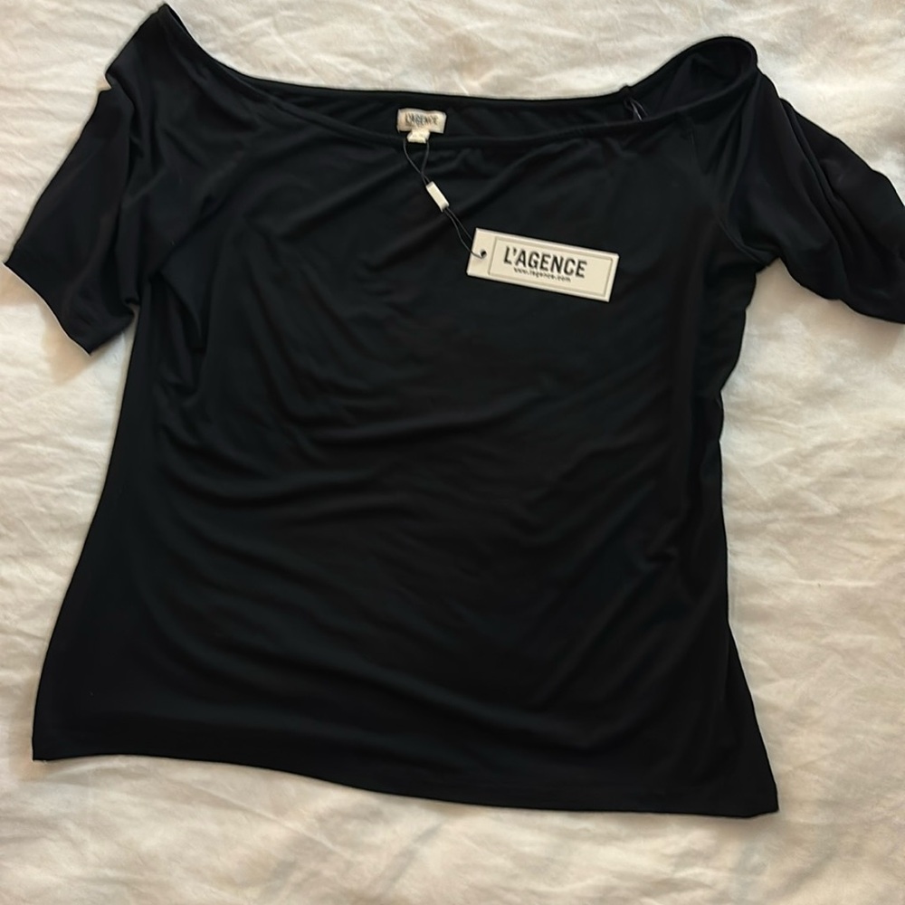 L’Agence Off the Shoulder Black Top